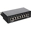 Premium CAT6a Gigabit DIN-Schienen Patchpanel 1U, 8 Ports, geschirmt, schwarz