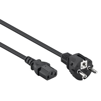 InLine C13 (gerade) - CEE 7/7 (gerade) Stromkabel | 3x 0,75mm² | Schwarz | 0,5 m