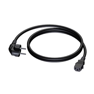 Procab Procab CAB490 C13 (gerade) - CEE 7/7 (winklig) Stromkabel - 3x 1,50mm² / Schwarz - 0,50 Meter