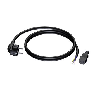 Procab Procab CAB491 C13 (gerader Stecker) - CEE 7/7 (winklig) Stromkabel - 3x 1,50mm² / schwarz - 5 Meter