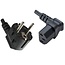 C13 (recht/oben) - CEE 7/7 (recht) Stromkabel - 3x 0,75mm² / Schwarz - 1,8 m