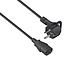 C13 (gerade) - CEE 7/7 (flach/winklig) Stromkabel - 3x 0,75mm² / Schwarz - 1,5 m
