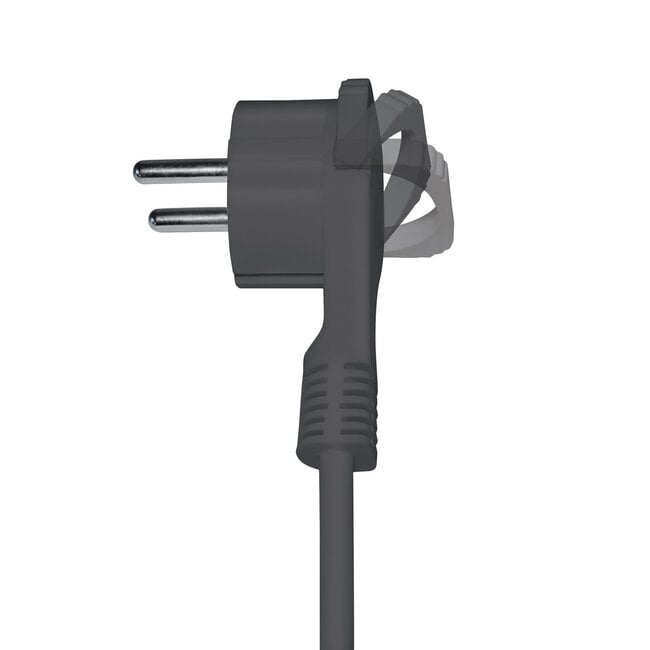 C13 (gerade) - CEE 7/7 (flach/winklig) Stromkabel - 3x 0,75mm² / Schwarz - 1,5 m