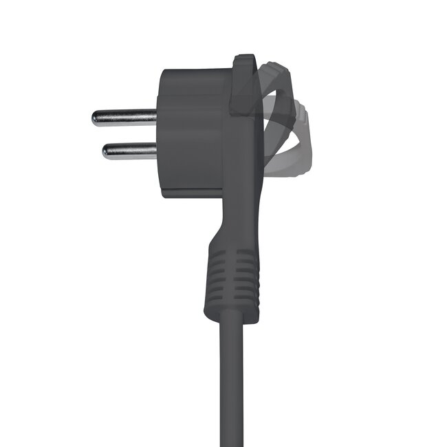 C13 (gerade) - CEE 7/7 (flach/winklig) Stromkabel - 3x1,00mm² / Schwarz - 2,5m