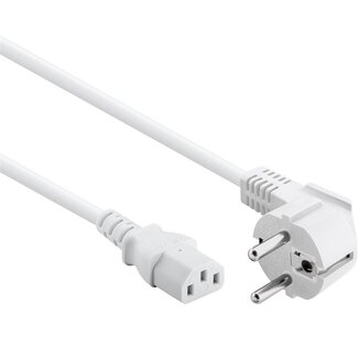 Cablexpert C13 (gerade) - CEE 7/7 (winklig) Stromkabel - 3x 0,75mm² / Weiß - 1,8 m