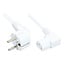 C13 (winklig/links) - CEE 7/7 (winklig) Stromkabel | 3x 1,00mm² | Weiß | 5 Meter