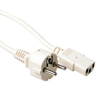 ACT C13 (gerade) - CEE 7/7 (gerade) Stromkabel 3x0,75mm² Elfenbein 1,5m