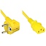 C13 (gerade) - CEE 7/7 (winklig) Stromkabel - 3x 0,75mm² / gelb - 1 Meter