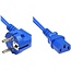C13 (gerade) - CEE 7/7 (winklig) Stromkabel - 3x0,75mm² / blau - 0,5 m