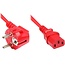C13 (gerade) - CEE 7/7 (winklig) Stromkabel - 3x 0,75mm² / rot - 0,5 m