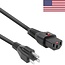 C13 Stromkabel gerade mit IEC Lock - Typ B / USA (gerade) - SVT AWG18/3 schwarz - 2 Meter
