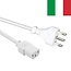 C13 (gerade) - Typ L / Italien (gerade) Stromkabel | 3x 0,75mm² | Weiß | 1,8 m