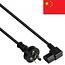 C13 (winklig/links) - Typ I / China (gerade) Netzkabel - 3x 0,75mm² / schwarz - 1,8 m