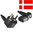 Gerätekabel mit winkeligem C13 Stecker und winkeligem Typ K Stecker (Dänemark) - 3x0,75mm² - Schwarz - 1,8 m