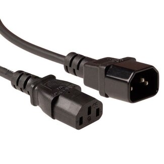 ACT C13-C14 LSZH Stromkabel für UPS/PDU - 3x1,00mm² - Schwarz - 3 Meter