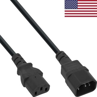 InLine C13-C14 Stromkabel für UPS/PDU - Intertek ETL geprüft - 3x 0,824mm² - Schwarz - 1,8 m