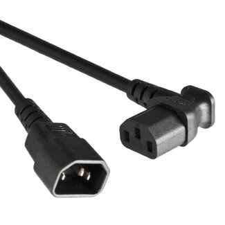 DINIC C13 (rechtswinklig/links) - C14 Stromkabel für USV/PDU - 3x 1,00mm² / schwarz - 1,8 m