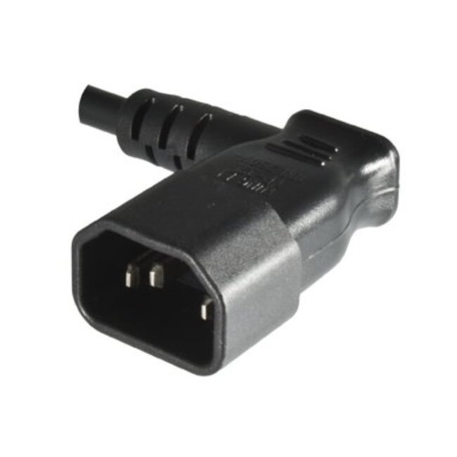 C13 (rechtswinklig) - C14 (linkswinklig) Stromkabel für UPS/PDU - 3x 0,75mm² / Schwarz - 0,5 m