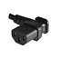 C13 (rechtswinklig) - C14 (links) Stromkabel für UPS/PDU - 3x 0,75mm² - 1 Meter - Schwarz