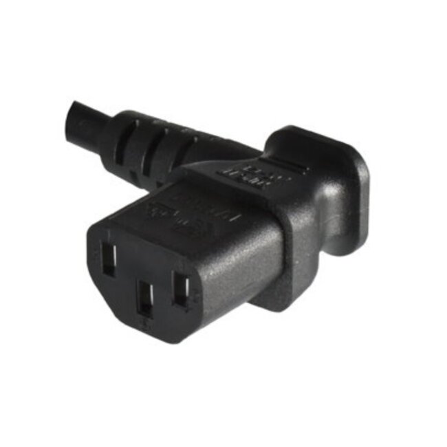 C13 (rechtswinklig) - C14 (linkswinklig) Stromkabel für UPS/PDU - 3x 0,75mm² - 1,8 m - Schwarz