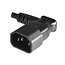 C13 (rechtswinklig) - C14 (linkswinklig) Stromkabel für UPS/PDU - 3x 0,75mm² - 1,8 m - Schwarz