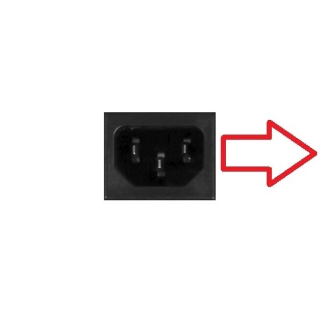 C13 (rechtswinklig) - C14 (linkswinklig) Stromkabel für UPS/PDU - 3x 0,75mm² - 1,8 m - Schwarz