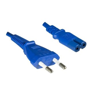DINIC DINIC Stromkabel mit geradem C7 Stecker, 2x 0,75mm², blau, 1,8 m