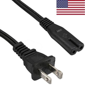 InLine C7 (gerade) - Typ A / Amerika (gerade) Stromkabel - SPT AWG18/2 / schwarz - 1,8 Meter