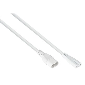 Goobay C7-C8 Verlängerungskabel Strom | 2x 0,75mm² | Weiß | 2 Meter