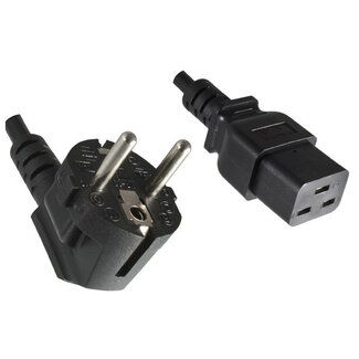 Nedis C19 (gerade) - CEE 7/7 (winklig) Stromkabel - 3x1,00mm² / Schwarz - 1,8m