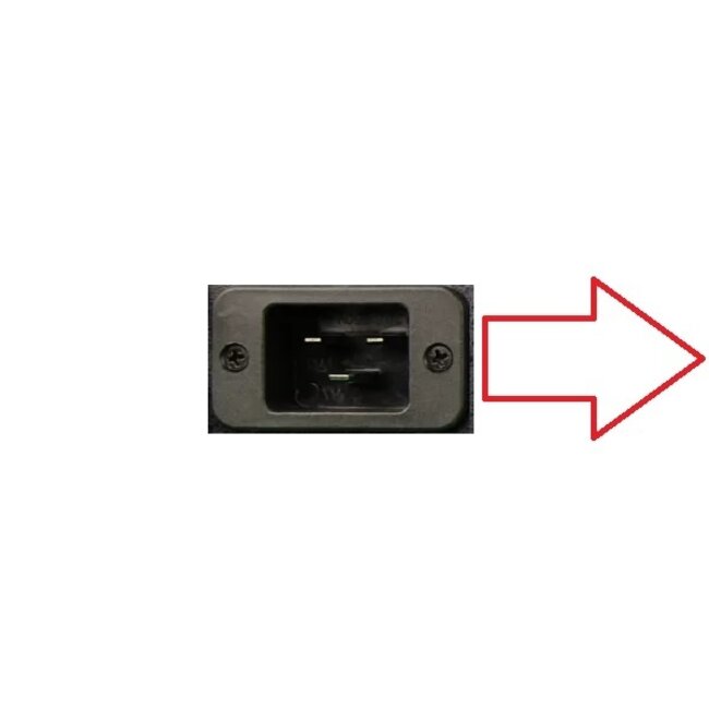 Gerätekabel mit winkeligem C19 Stecker und geradem Stecker - 3x1,00mm² / schwarz - 1,8 m