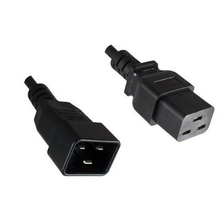 DINIC C19-C20 Verlängerungskabel Strom 3x1,5mm² LSZH Schwarz 1,8m