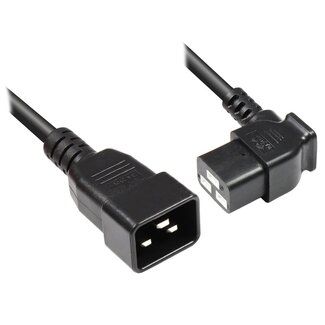 DINIC C19 Winkelstecker - C20 Verlängerungskabel Strom - 3x1,5mm² Schwarz - 1,8m