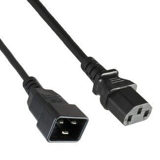 DINIC C13 - C20 Stromkabel für UPS/PDU - 3x 1,00mm² - Schwarz - 3 Meter