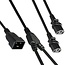 2x C13-C20 Y-Stromkabel 1,20m + 2x 0,80m, 3x1,50mm², Schwarz, 2m