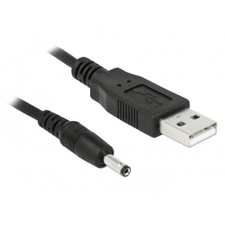 DeLOCK USB-A Stecker - DC Stecker 3,5 x 1,35 mm Kabel, Schwarz, 1,5 m