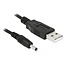 USB-A Stecker - DC Stecker 3,5 x 1,35 mm Kabel, Schwarz, 1,5 m