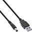 USB-A auf DC-Stecker Kabel | 5,5 x 2,1 mm | max. 5V/3A (15W) | Schwarz | 1 Meter