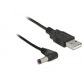 DeLOCK USB-A (m) auf DC-Stecker 5,5 x 2,5 mm (m) Kabel - rechtwinklig / schwarz - 1,5 m