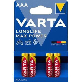 Varta Varta AAA (LR03) Longlife Max Power Batterien – 4 Stück Blister