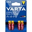 Varta AAA (LR03) Longlife Max Power Batterien – 4 Stück Blister