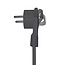 CEE 7/7 (flach/winklig) - CEE 7/3 (gerade) Verlängerungskabel - 3x 1,50mm² / schwarz - 2 Meter