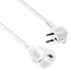 CEE 7/7 (flach/winklig) - CEE 7/3 (gerade) Verlängerungskabel - 3x1,5mm² / weiß - 10 Meter