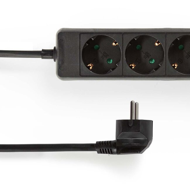 Steckdosenleiste mit 3 Steckplätzen / Schwarz - 1,4 m