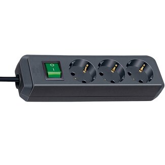 Brennenstuhl Brennenstuhl Eco-Line Steckdosenleiste 3-fach mit Schalter, 3m, Schwarz