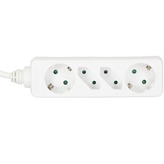 InLine Steckdosenleiste 4-fach (2+2) weiß - 5 Meter