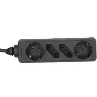 InLine Steckdosenleiste 4-fach (2+2) schwarz - 5 Meter