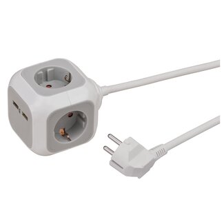 Brennenstuhl Brennenstuhl ALEA-Power Steckdosenleiste 4-fach + 2x USB, 1,4m, hellgrau