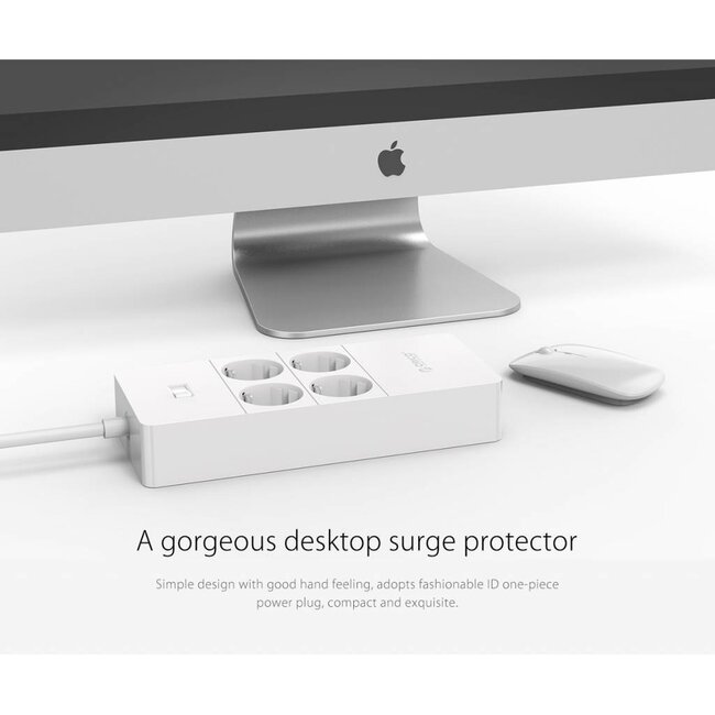 Orico Steckdosenleiste 4-fach mit 5 USB-Anschlüssen, weiß - 1,5 m