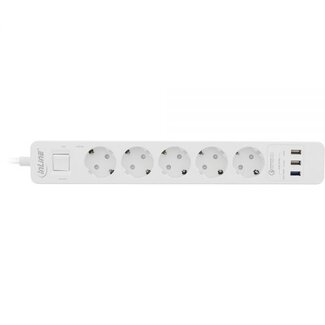 InLine InLine Steckdosenleiste 5-fach + 3x USB Quick Charge 3.0 Weiß 1,5m